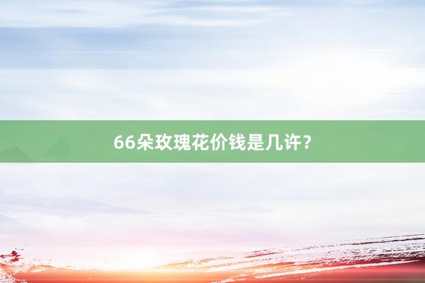 66朵玫瑰花价钱是几许？