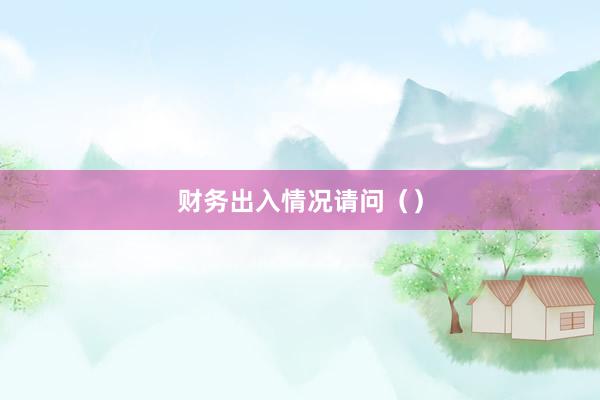 财务出入情况请问()
